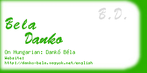 bela danko business card