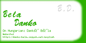 bela danko business card